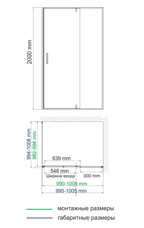 Душевой уголок (100х90) WasserKRAFT Elbe 74P22