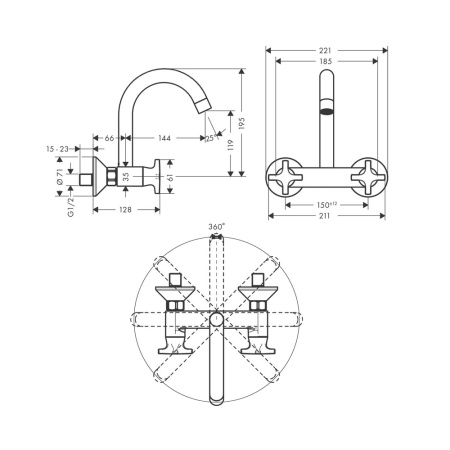 Смеситель для кухни Hansgrohe Logis M32 71286000 хром