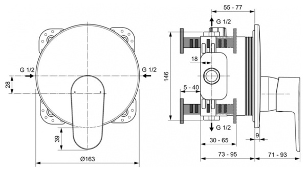 Смеситель для душа Ideal Standard Cerafine Model O A7349AA