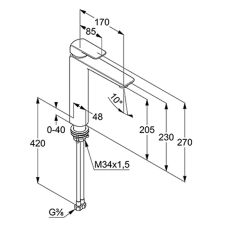 Смеситель для раковины Kludi Ameo 412960575