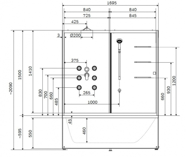 Душевой бокс Am.Pm Sense W75B-170-085WTA