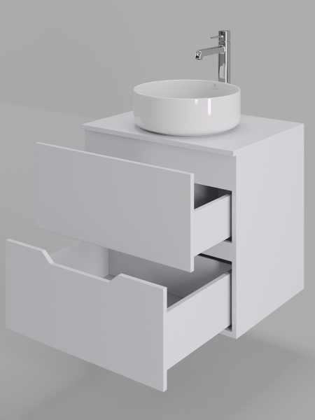 Тумба с раковиной подвесная 60 см Orange Line Li-60TuwMDF+B09-360W белый