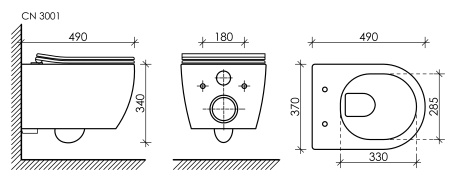 Подвесной унитаз Ceramica Nova PLAY Rimless CN3001