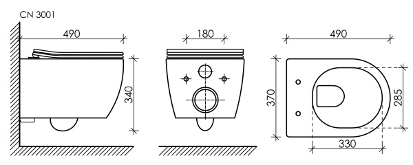 Подвесной унитаз Ceramica Nova PLAY Rimless CN3001
