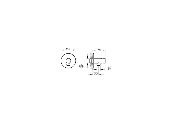 Подключение для душевого шланга Vitra Origin A4262534 Подключение для душевого шланга Vitra Origin A4262534
