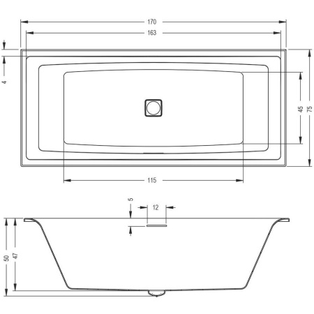 Ванна акриловая Riho STILL SQUARE (170x75) B100032005