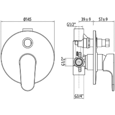Смеситель для ванны Gattoni 1034/10C0cr