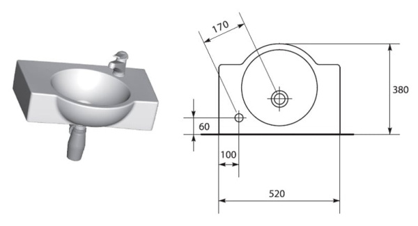 Раковина Cersanit Nano P-UM-N50/1-P