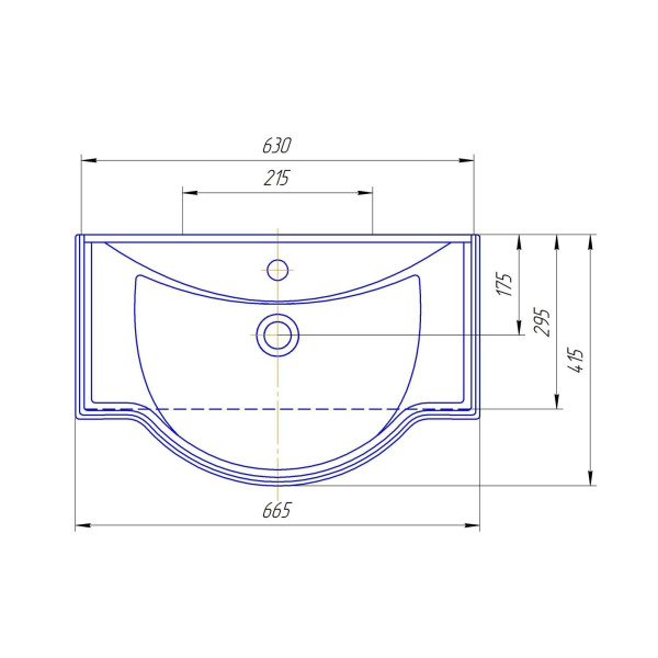 Умывальник мебельный Opadiris Kirovit Классик 65 4640021061268.