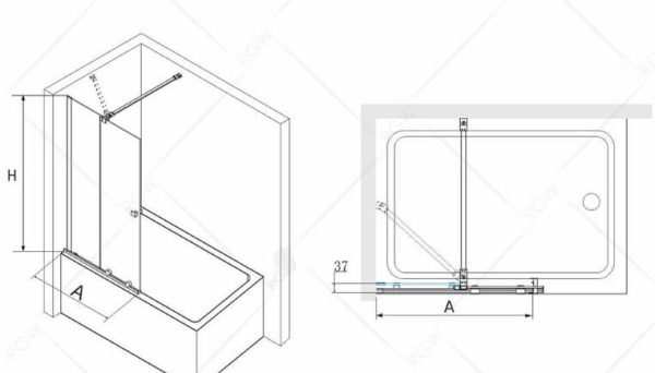 Шторка на ванну 90 см RGW Screens SC-46 06114609-11