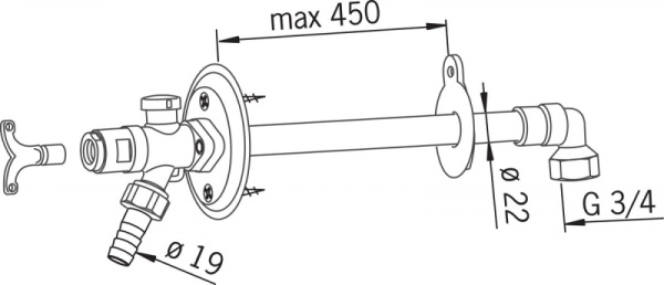 Oras 431420 Клапан водоразборной колонки, DN20