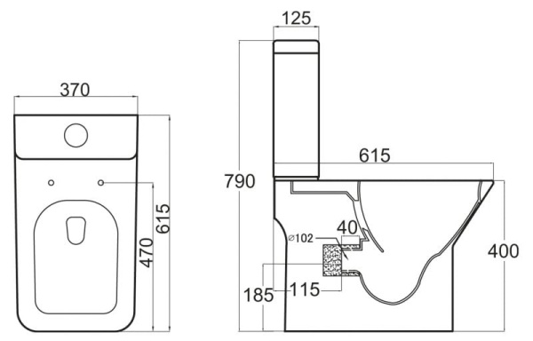 Чаша для унитаза-компакта BelBagno Romano BB353CPR
