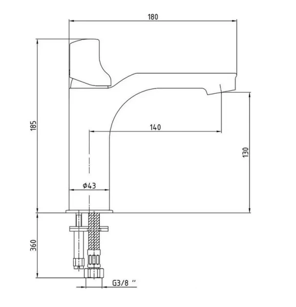 Смеситель для раковины E.C.A Myra 104508986EX
