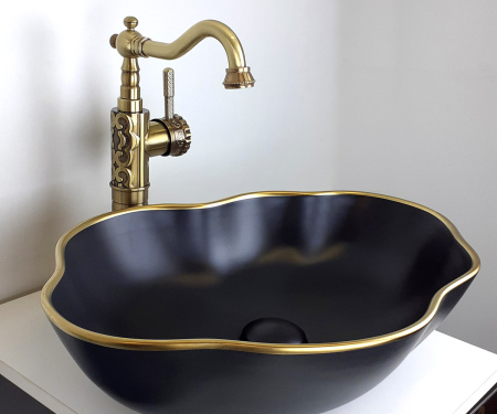 Накладная раковина (50х38) Bronze de Luxe черная  1395