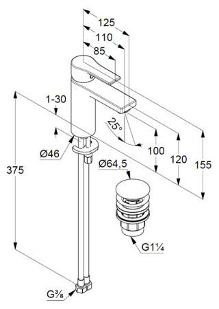 Смеситель для раковины Kludi Zenta SL 482983965