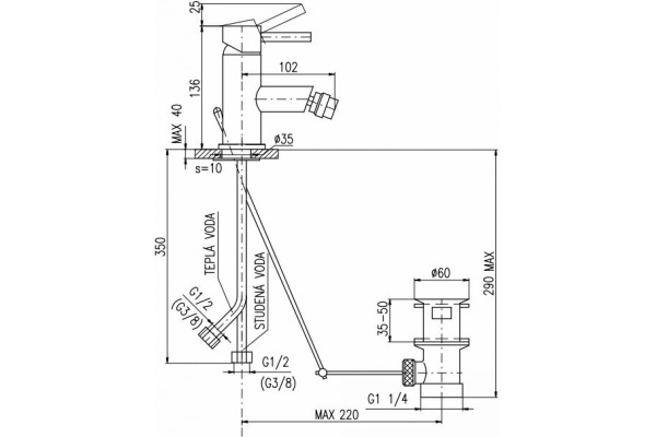 Смеситель для биде Rav Slezak Seina SE945.5KZ