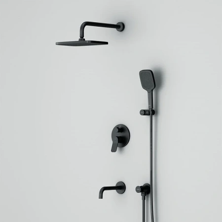 Душевой комплект с изливом Am.Pm X-Joy FB85A3RH42 черный матовый