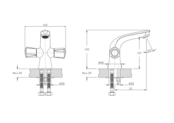 Смеситель для раковины RUSH Pioneer PI7950-11 Смеситель для раковины RUSH Pioneer PI7950-11