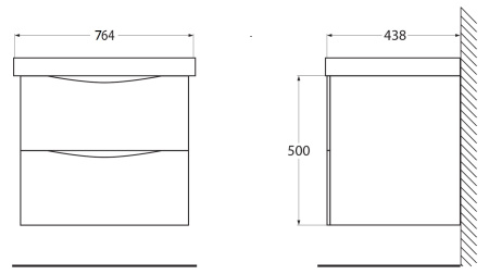 База под раковину подвесная BelBagno MARINO-CER-800-2C-SO-RNG-P Rovere Nature Grigio