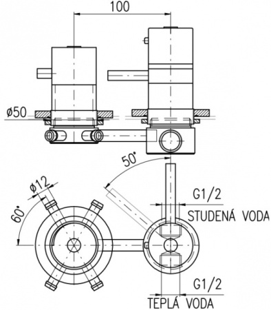 Смеситель встариваемый для ванны Rav Slezak X482T