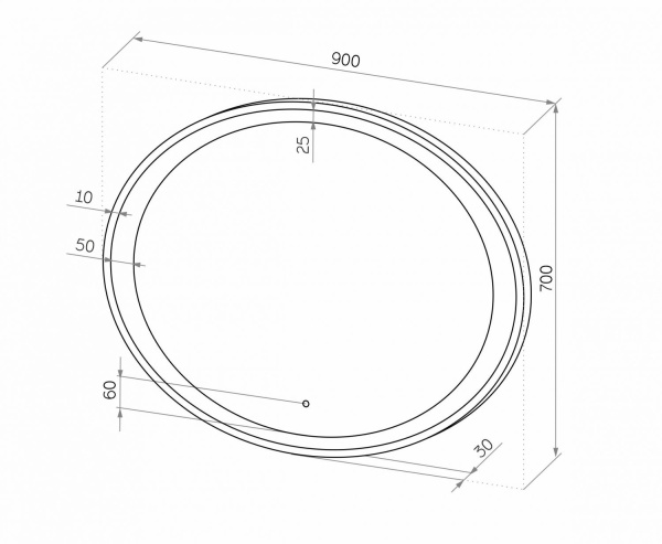 Зеркало с подсветкой Art&Max PESCARA AM-Pes-900-700-DS-F