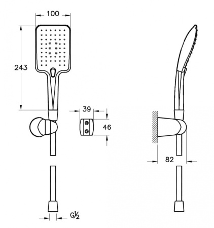 Набор встроенной душевой системы Vitra Win S A49265EXP, хром 
