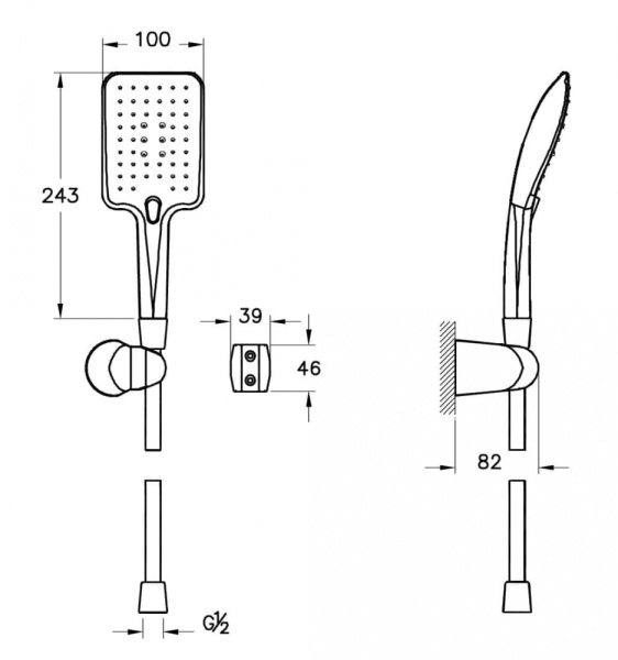 Набор встроенной душевой системы Vitra Win S A49265EXP, хром 
