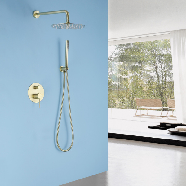 Душевой комплект ABBER Emotion AF8818G скрытого монтажа без излива, золото матовое