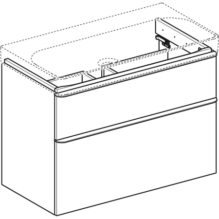 Тумба с раковиной Geberit Smyle Square 500.251.01.1+ 500.354.JR.