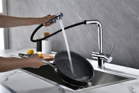Смеситель для кухни с подключением к фильтру  Paulmark Serpentine Se213222-CR