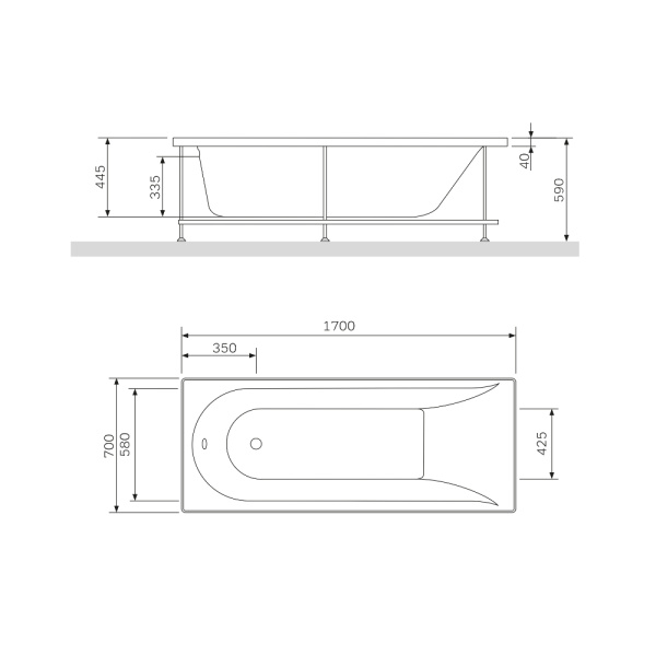 Ванна акриловая  (170x70) Am.Pm Spirit W72A-170-070W-A2 Ванна акриловая  (170x70) Am.Pm Spirit W72A-170-070W-A2