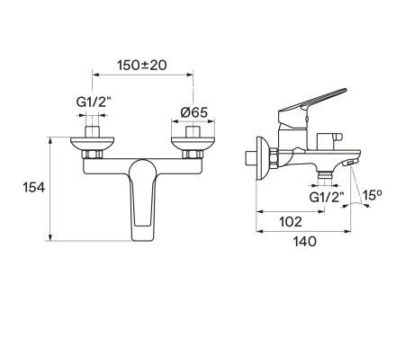 Смеситель для ванны Santek Венга  WH5A10003C001