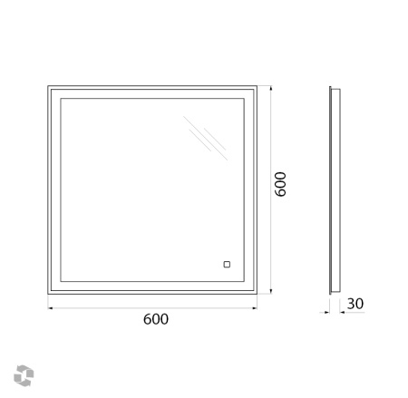 Зеркало BelBagno SPC-GRT-600-600-LED-TCH