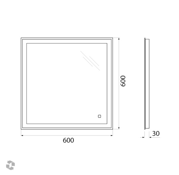 Зеркало BelBagno SPC-GRT-600-600-LED-TCH