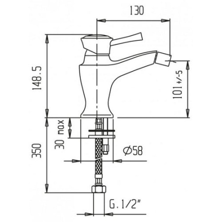 Смеситель для биде золото Cezares BSM1-03/24