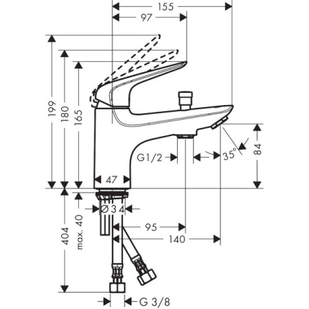 Смеситель на борт ванны HANSGROHE Novus Monotrou 71324000