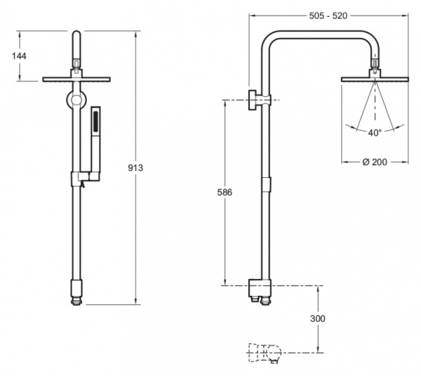 Душевая стойка Jacob Delafon Eo E11715-CP Душевая стойка Jacob Delafon Eo E11715-CP