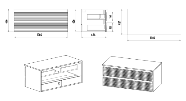 Тумба с раковиной Brevita Dakota 100 УТ000014653