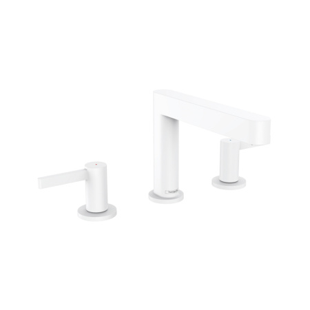 Смеситель для раковины на 3 отверстия с донным клапаном Push-Open Hansgrohe Finoris 76033700 белый матовый