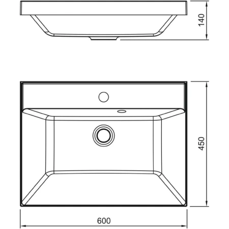Раковина встраиваемая сверху (60х45) Style Line Asti СС-00002467 белый
