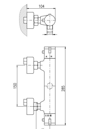Смеситель для душа Rav Slezak Termostat TRM80.5CMAT