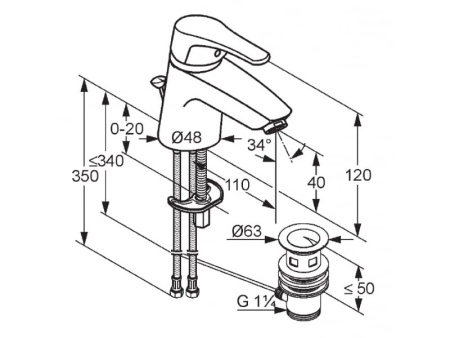 Смеситель для раковины Kludi Tercio 381810575