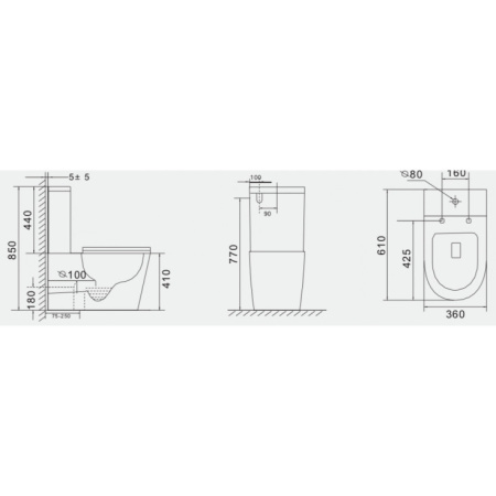 Унитаз-компакт безободковый с сиденьем микролифт Teka Nexos 117330000