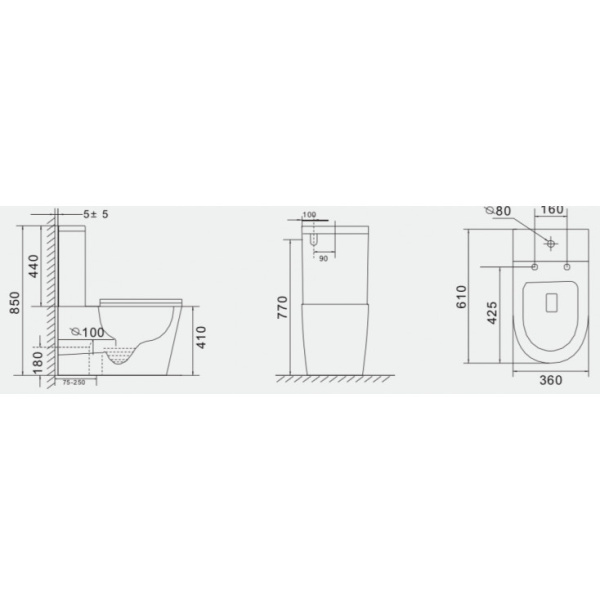 Унитаз-компакт безободковый с сиденьем микролифт Teka Nexos 117330000