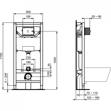 Унитаз с инсталляцией Ideal Standard Connect AquaBlade® P211601