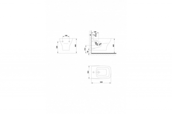 Биде подвесное GALA Street Square 05362