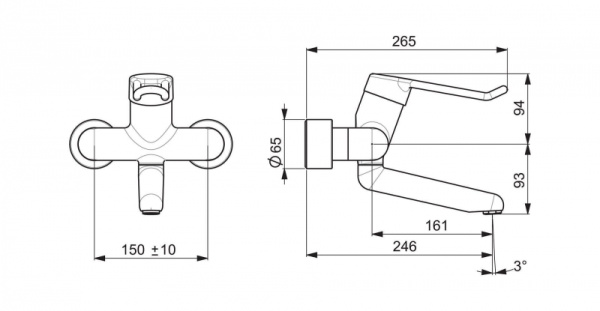 Cмеситель для ванны Oras Medipro 5526B Cмеситель для ванны Oras Medipro 5526B