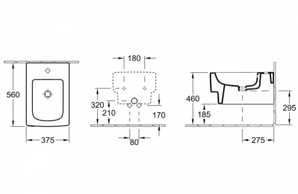 Биде подвесное Villeroy&Boch Memento 54280001