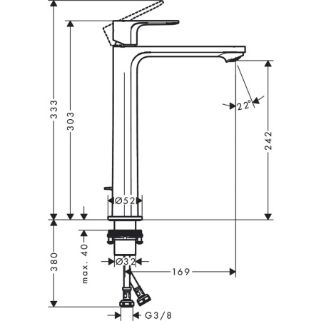Смеситель для раковины Hansgrohe Rebris E 72581670