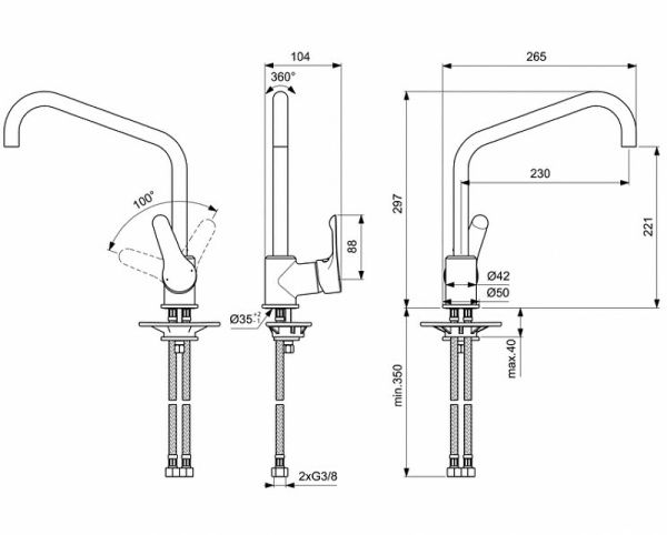 Смеситель для кухни Ideal Standard Alpha BC660AA